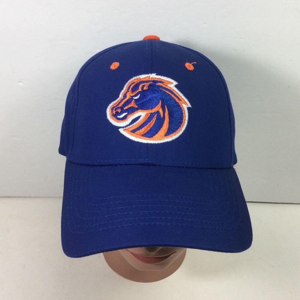 Boise State Broncos Hat Embroidered Logo Blue Strapback Adjustable Cap‎